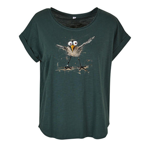 Verrückte Möwe Damen Slub T-Shirt