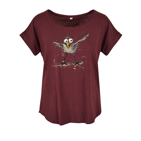 Verrückte Möwe Damen Slub T-Shirt