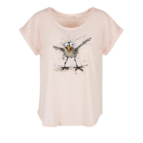 Verrückte Möwe Damen Slub T-Shirt