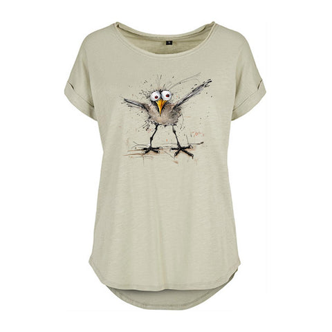 Verrückte Möwe Damen Slub T-Shirt