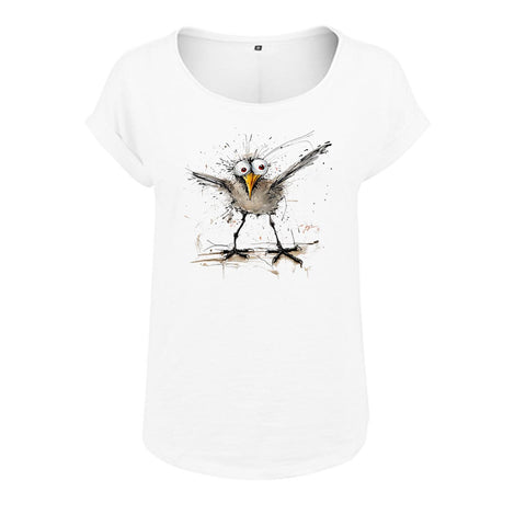 Verrückte Möwe Damen Slub T-Shirt