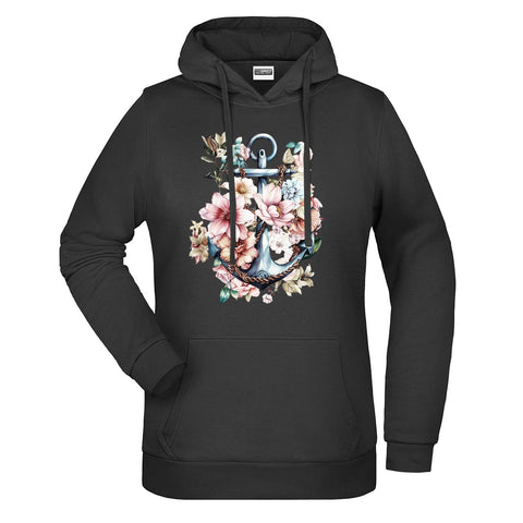 Floral Anker Damen Komfort Kapuzenpulli