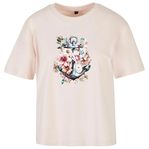 Floral Anker Damen Loose T-Shirt