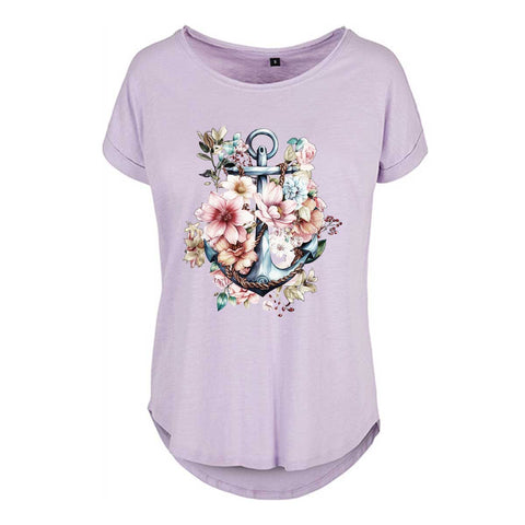 Floral Anker Damen Slub T-Shirt