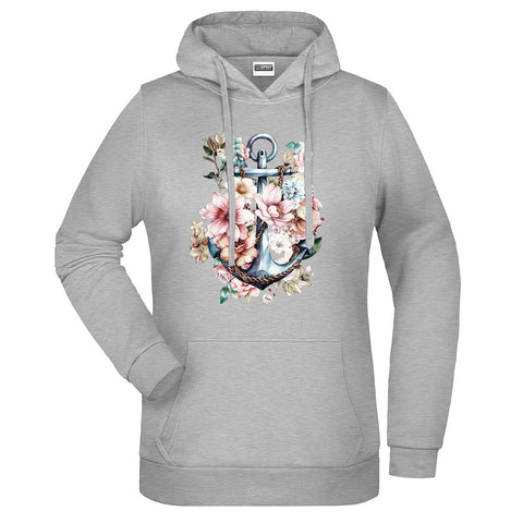 Floral Anker Damen Komfort Kapuzenpulli