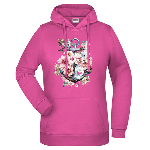 Floral Anker Damen Komfort Kapuzenpulli