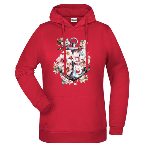 Floral Anker Damen Komfort Kapuzenpulli