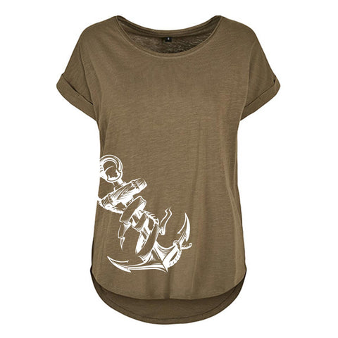 Anker unten Damen Slub T-Shirt