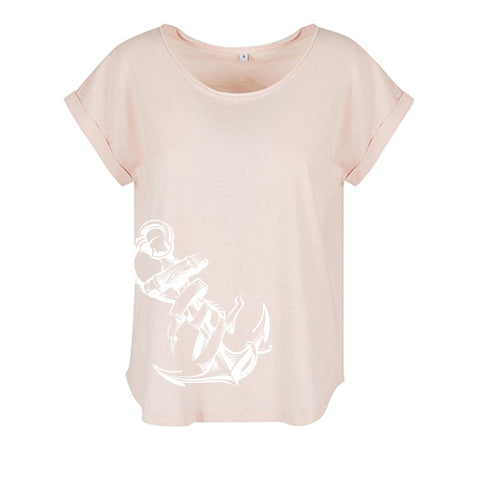 Anker unten Damen Slub T-Shirt