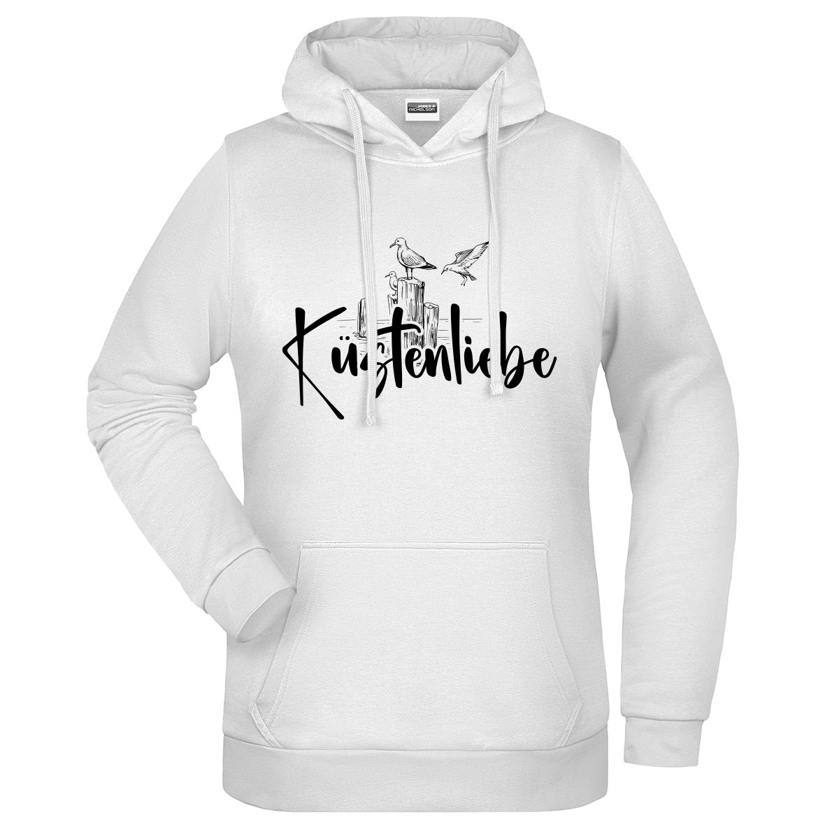 Küstenliebe Möwe Damen Komfort Kapuzenpulli